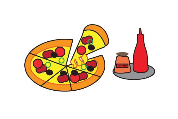 how to draw a pizza easy