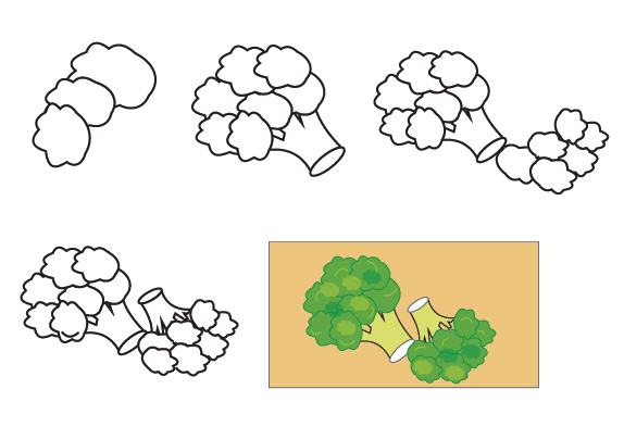Broccoli drawing cute